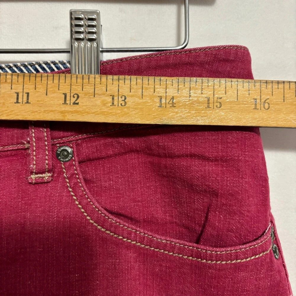 Sonoma Bermuda Shorts Raspberry Pink Red Stretch Denim Cotton Casual Size 8